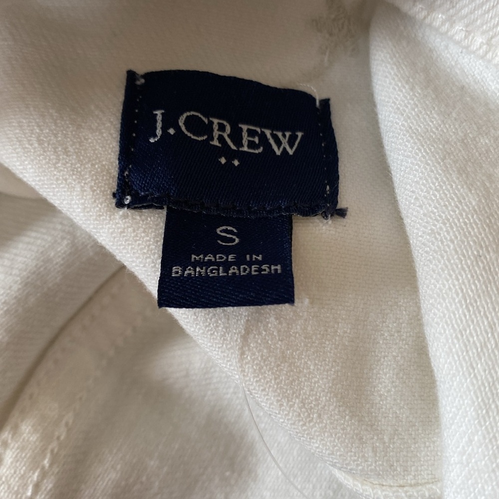 J. Crew Factory Ivory Embroidered Classic Denim Jacket Women’s Size Small NEW - Picture 6 of 7